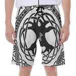 Scandinavian Yggdrasil Print Men's Beach Shorts