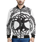 Scandinavian Yggdrasil Print Men's Bomber Jacket