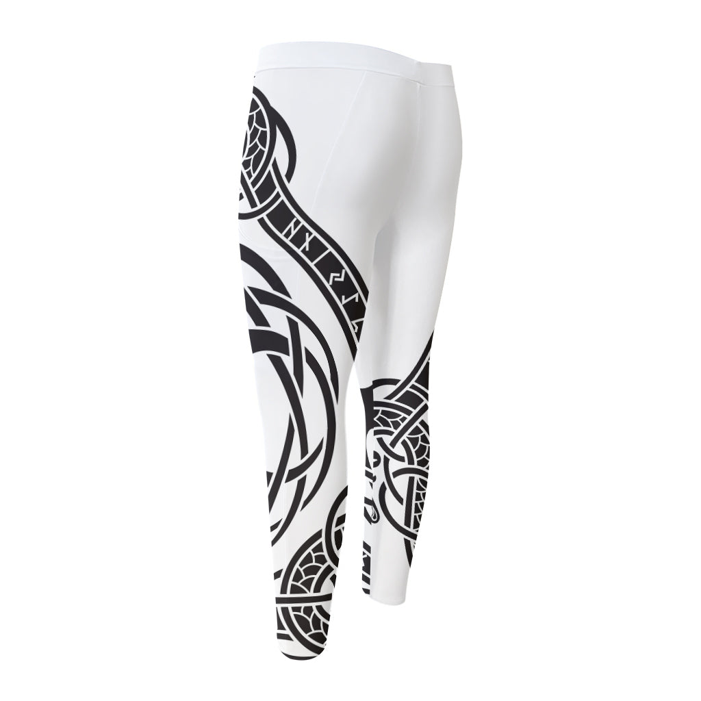 Scandinavian Yggdrasil Print Men's Compression Pants