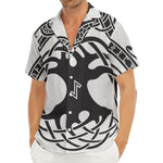 Scandinavian Yggdrasil Print Men's Deep V-Neck Shirt