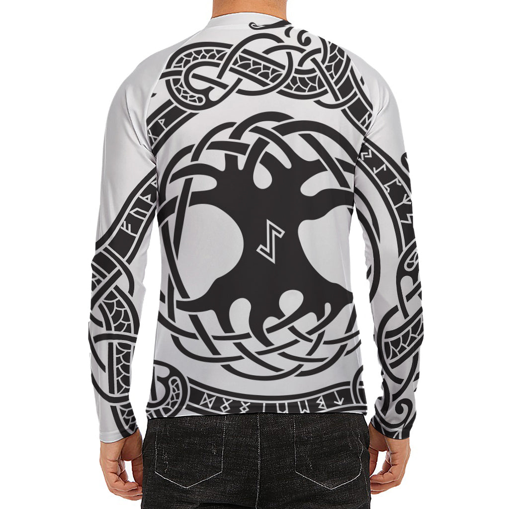 Scandinavian Yggdrasil Print Men's Long Sleeve Rash Guard