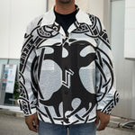Scandinavian Yggdrasil Print Men's Shirt Jacket