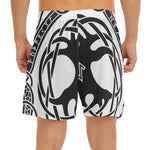 Scandinavian Yggdrasil Print Men's Split Running Shorts