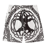 Scandinavian Yggdrasil Print Men's Swim Trunks