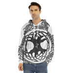 Scandinavian Yggdrasil Print Men's Velvet Pullover Hoodie