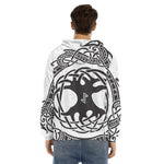 Scandinavian Yggdrasil Print Men's Velvet Pullover Hoodie