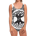 Scandinavian Yggdrasil Print One Piece Swimsuit