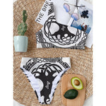 Scandinavian Yggdrasil Print One Shoulder Bikini Top