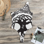 Scandinavian Yggdrasil Print One Shoulder Bodysuit