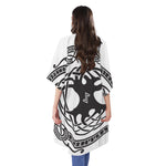 Scandinavian Yggdrasil Print Open Front Beach Cover Up