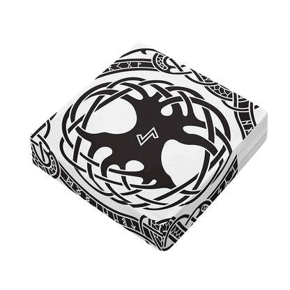 Scandinavian Yggdrasil Print Outdoor Seat Cushion Cover