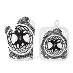 Scandinavian Yggdrasil Print Oven Mitt And Pot Holder Set