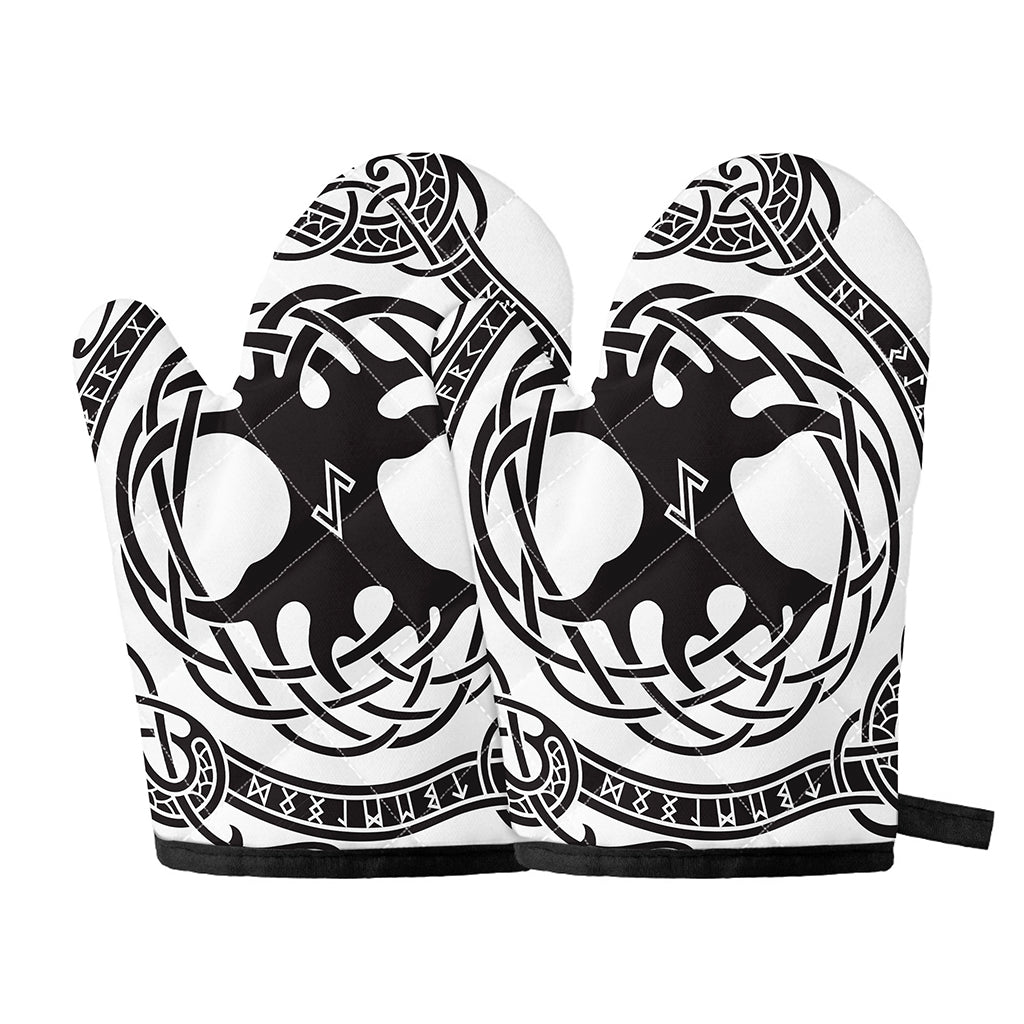 Scandinavian Yggdrasil Print Oven Mitts