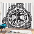 Scandinavian Yggdrasil Print Pencil Pleat Curtains
