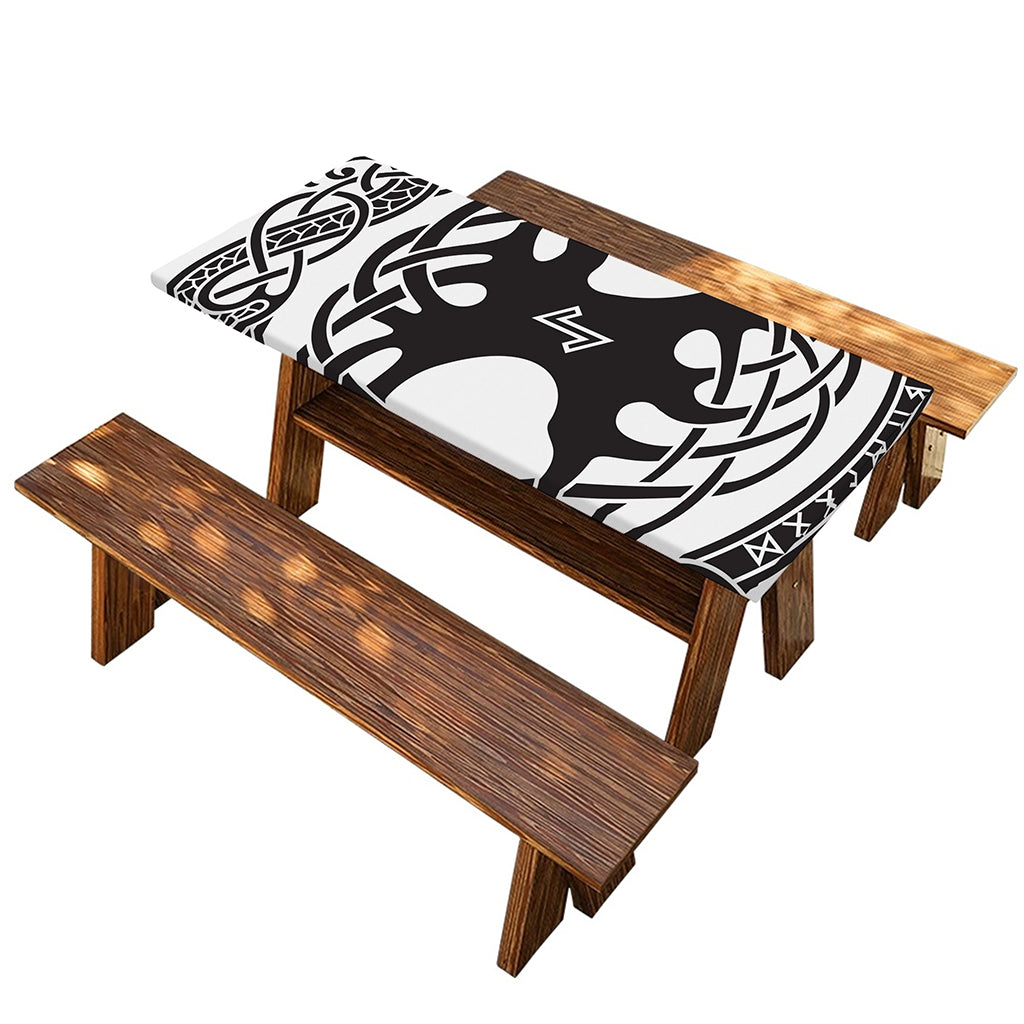 Scandinavian Yggdrasil Print Picnic Table Cover