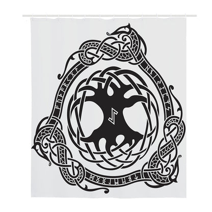 Scandinavian Yggdrasil Print Polyester Shower Curtain
