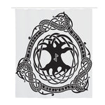 Scandinavian Yggdrasil Print Polyester Shower Curtain