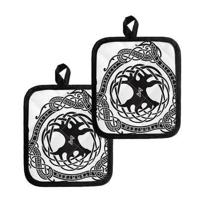 Scandinavian Yggdrasil Print Pot Holders