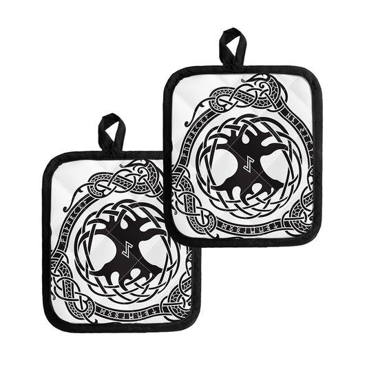 Scandinavian Yggdrasil Print Pot Holders