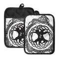 Scandinavian Yggdrasil Print Pot Holders With Pocket