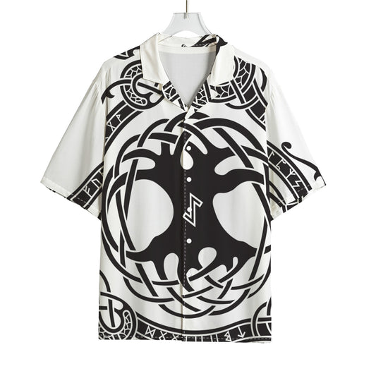 Scandinavian Yggdrasil Print Rayon Hawaiian Shirt