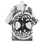 Scandinavian Yggdrasil Print Rayon Hawaiian Shirt