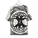 Scandinavian Yggdrasil Print Rayon Hawaiian Shirt