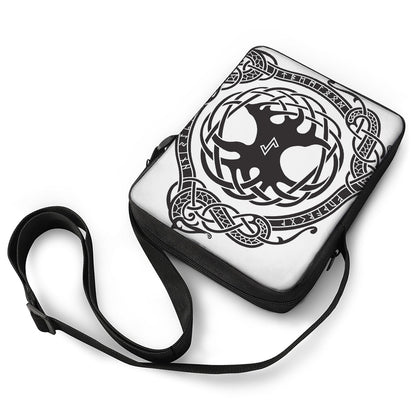 Scandinavian Yggdrasil Print Rectangular Crossbody Bag