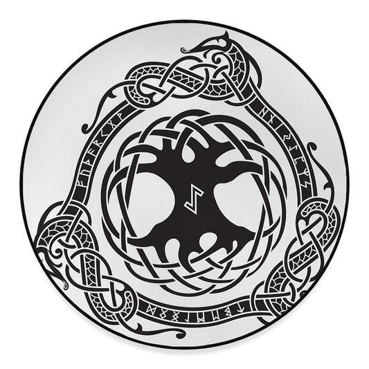 Scandinavian Yggdrasil Print Round Floor Mat