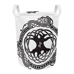Scandinavian Yggdrasil Print Round Laundry Basket