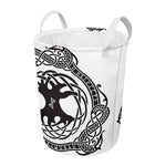 Scandinavian Yggdrasil Print Round Laundry Basket