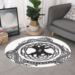 Scandinavian Yggdrasil Print Round Rug