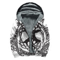 Scandinavian Yggdrasil Print Sherpa Lined Zip Up Hoodie