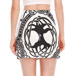 Scandinavian Yggdrasil Print Side Slit Mini Skirt