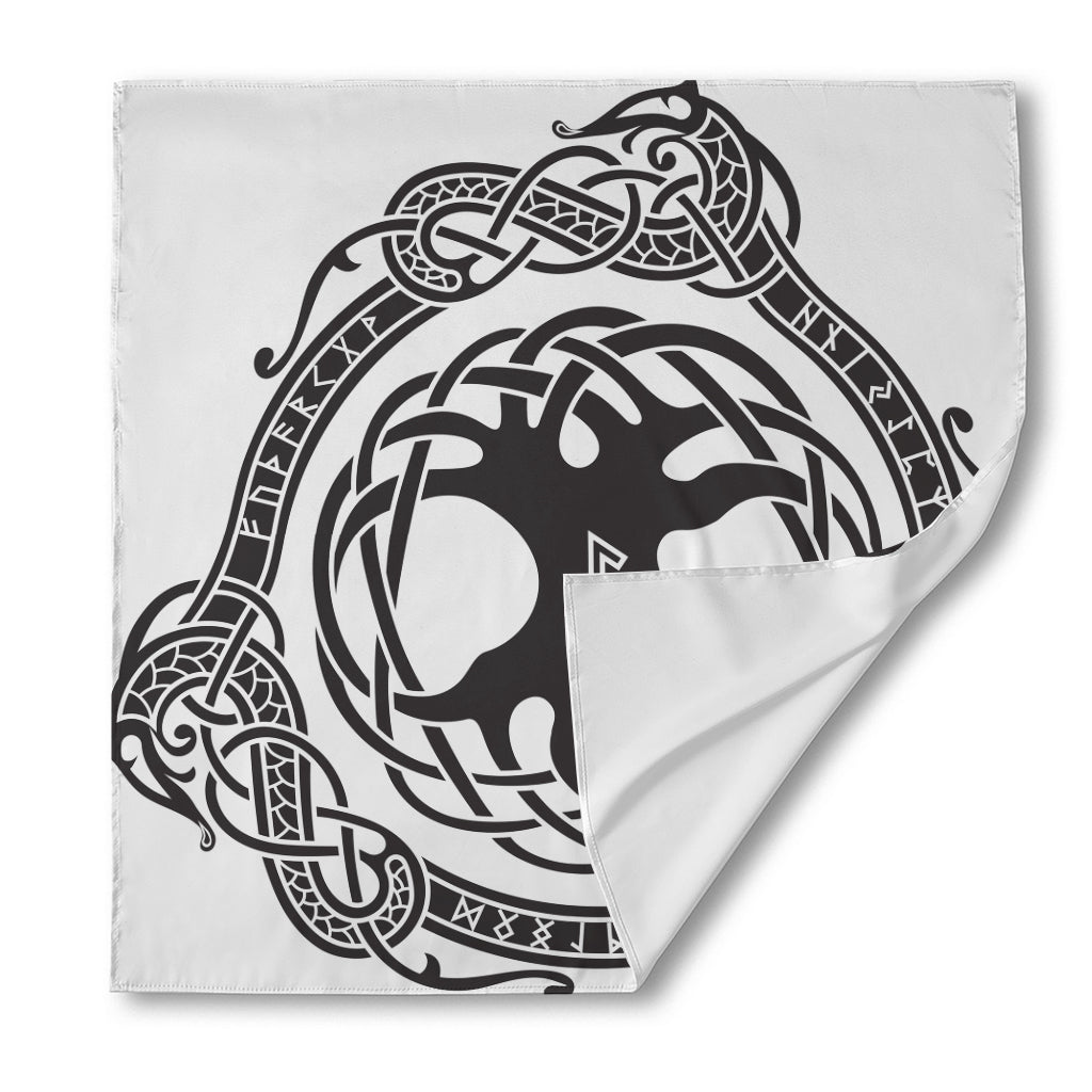 Scandinavian Yggdrasil Print Silk Bandana