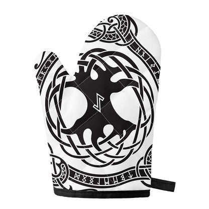 Scandinavian Yggdrasil Print Single Oven Mitt