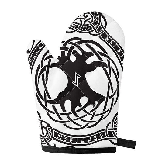Scandinavian Yggdrasil Print Single Oven Mitt