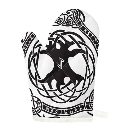 Scandinavian Yggdrasil Print Single Oven Mitt