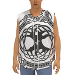 Scandinavian Yggdrasil Print Sleeveless Baseball Jersey