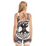 Scandinavian Yggdrasil Print Sleeveless One Piece Swimsuit