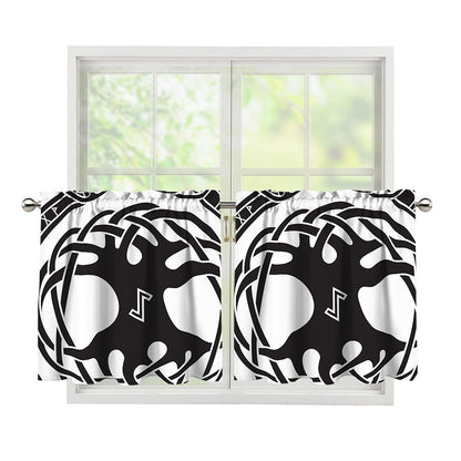 Scandinavian Yggdrasil Print Tier Curtains