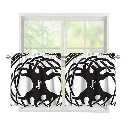 Scandinavian Yggdrasil Print Tier Curtains