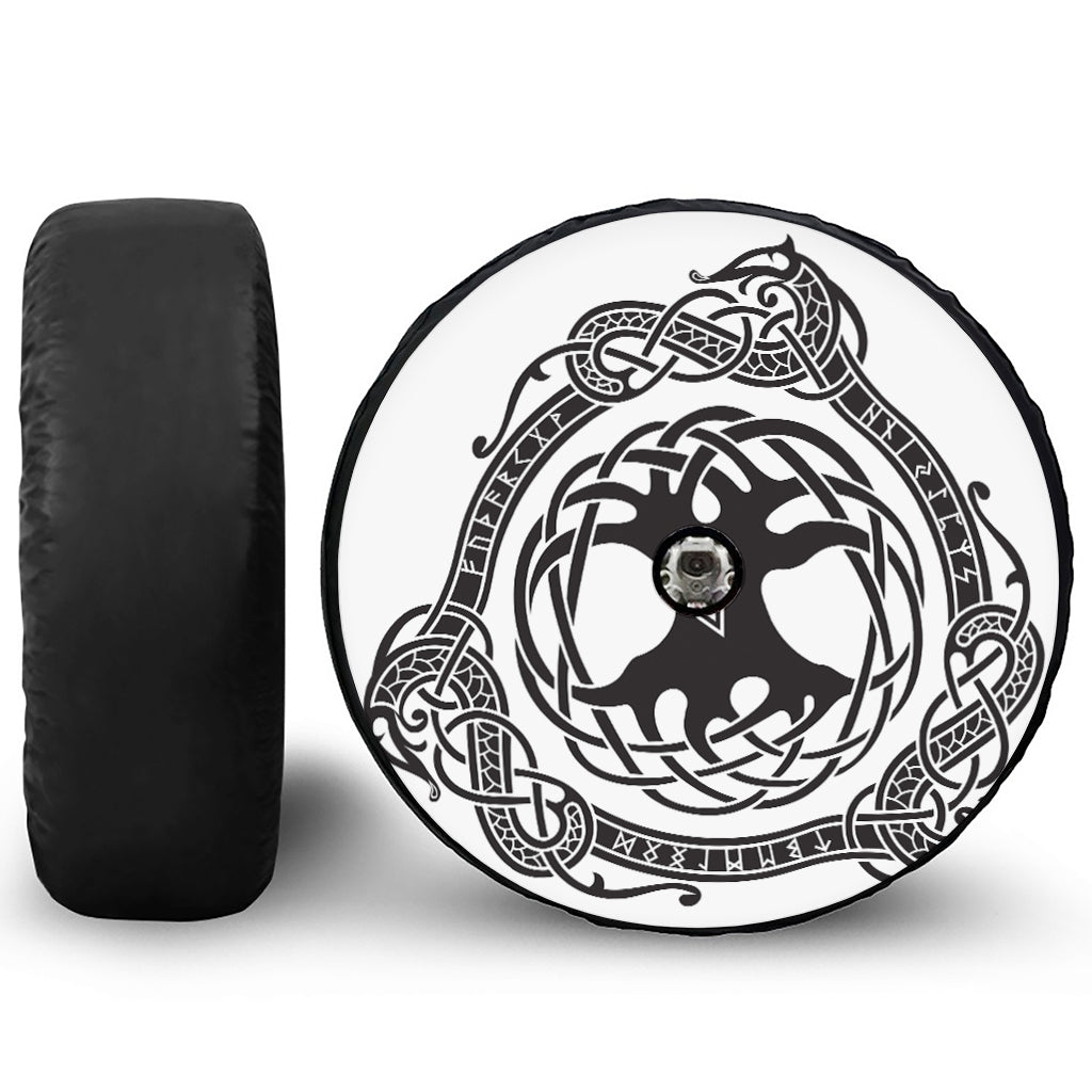 Scandinavian Yggdrasil Print Tire Cover With Camera Hole