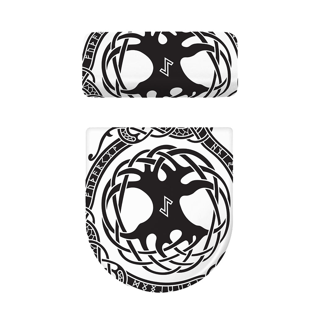 Scandinavian Yggdrasil Print Toilet Lid And Tank Cover Set