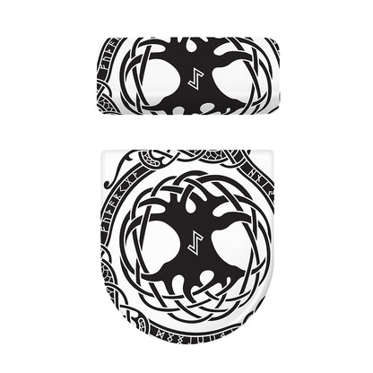 Scandinavian Yggdrasil Print Toilet Lid And Tank Cover Set