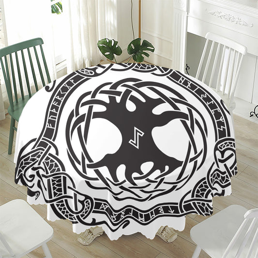 Scandinavian Yggdrasil Print Waterproof Round Tablecloth