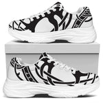 Scandinavian Yggdrasil Print White Chunky Shoes