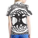 Scandinavian Yggdrasil Print Women's Polo Shirt