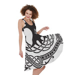 Scandinavian Yggdrasil Print Women's Sleeveless Dress