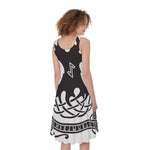 Scandinavian Yggdrasil Print Women's Sleeveless Dress
